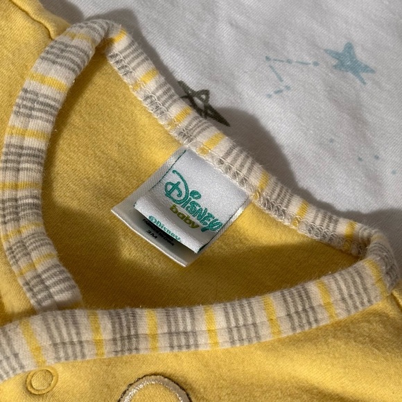⭒ 3M Winnie The Pooh Disney Yellow Button Up Long Sleeve Embroidered Striped ⭒ - Picture 4 of 10